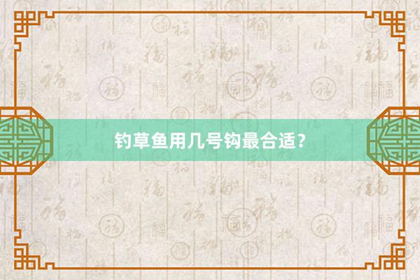 钓草鱼用几号钩最合适？